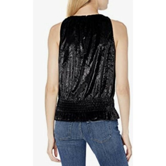 Ramy Brook Women's Shiny Velvet Sleeveless Lauren Top size M - Picture 2 of 4